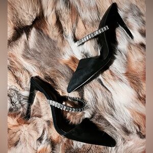 $200 LPA CRYSTAL SUEDE MULE HEELS SONG of STYLE REVOLVE RAYE SCHUTZ FREE PEOPLE